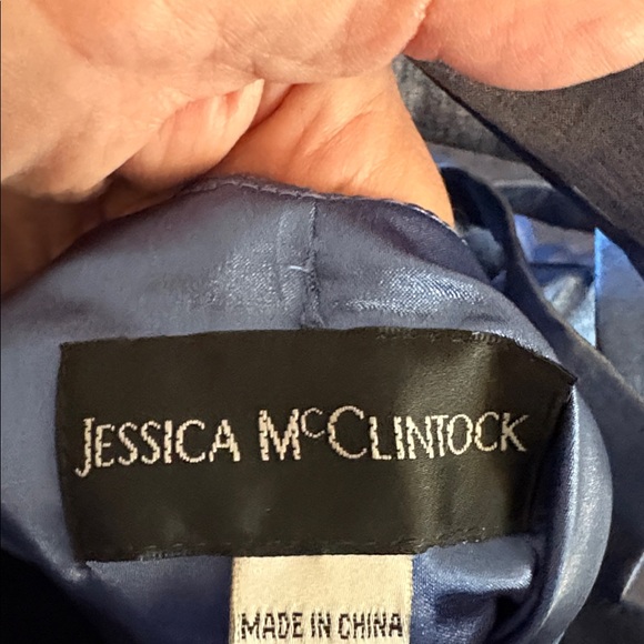 Jessica McClintock Shimmering Blue Mini Dress size 10 - Picture 7 of 8